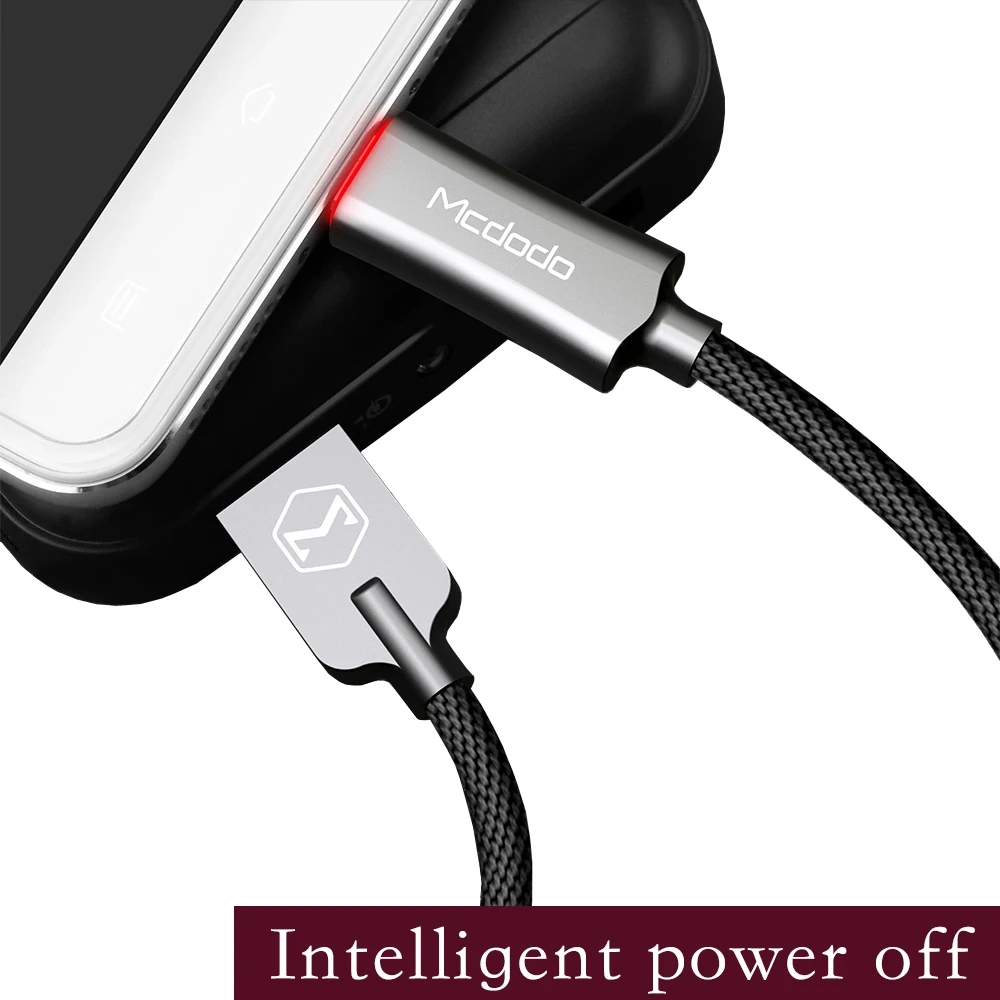 10 шт./лот Mcdodo Micro USB кабель для samsung Xiaomi Быстрая зарядка автоматическое отключение данных USB кабель с светодиодный кабель для зарядки телефона
