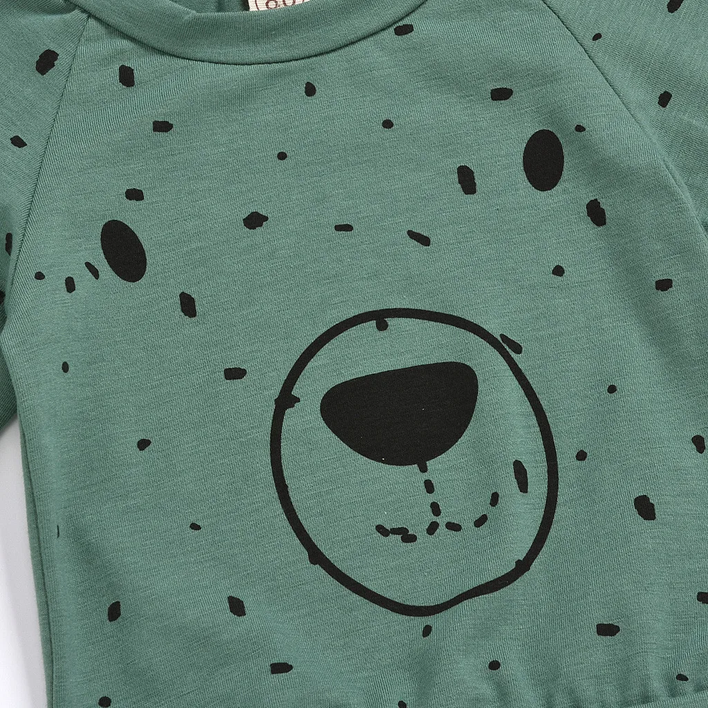 Одежда для малышей Детский комплект для маленьких мальчиков, свитер в горошек с рисунком медведя Топы+ однотонные штаны в полоску комплект одежды для маленьких мальчиков