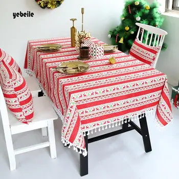 

Yebeile Table Cloth Rectangle square Table Cover Christmas Tablecloth Cartoon Deer Printed Table Cover Home Party Festival Decor Table Cloth