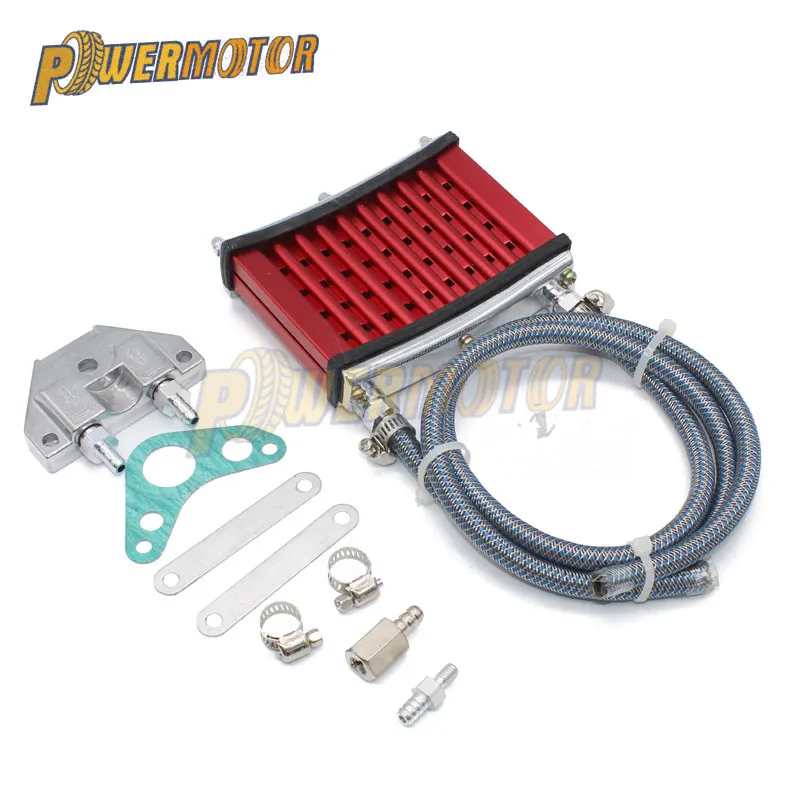

Universal CNC Aluminum Engine Motorcycle Oil Radiator Oil Cooler Cooling Radiator Kit For 50cc 110cc 125cc 140cc 150cc ATV