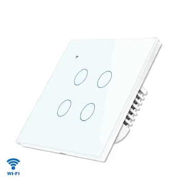 

Wifi Smart wall switch 4-gang 1way APP remote control scree touch switch Alexa voice AC110-240V