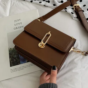 

Vintage Fashion women's shoulder bag pu leather crossbody bags for women female handbag Stylish simplicity Solid color women bag