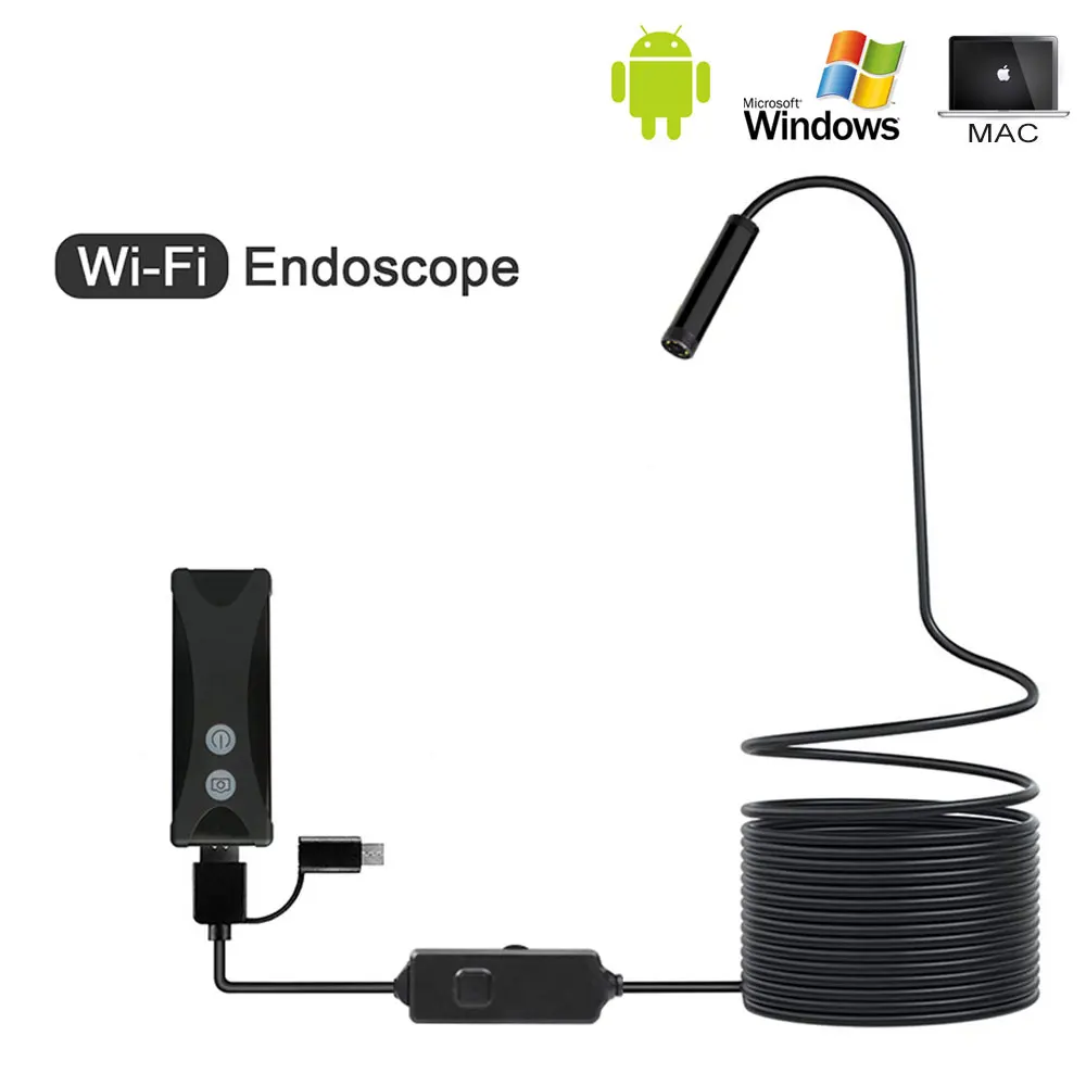 8 мм 1/2/3/5 м Wi Fi эндоскоп мини камера с мягким кабелем USB бороскоп для Android/Iphone и