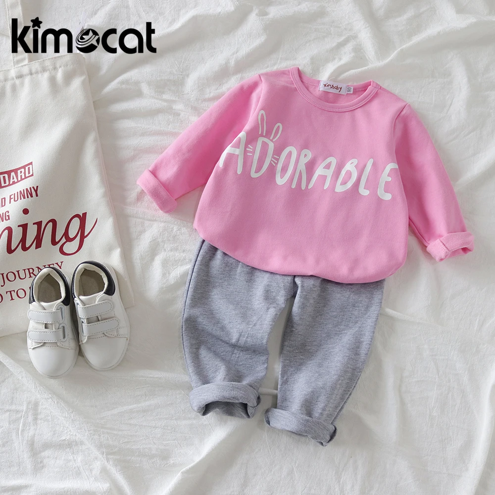 

Kimocat Baby Boy Girl Clothes Long Sleeve Toddler Kids Baby Boy Girl Cute Outfits Suit T-Shirt Top+Pants Boys Girls Clothing Set