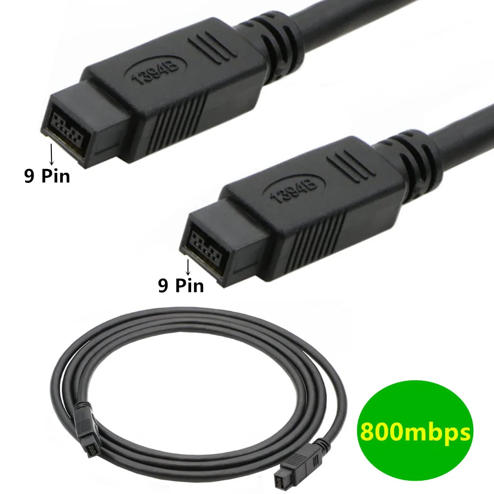 Кабель FireWire 800 IEEE 1394b 9-контактный штекер-штекер для Mac Pro MacBook Mini iMac ПК цифровых