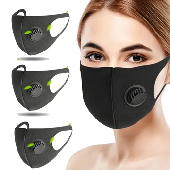 

20pcs Anti Dust Mask PM2.5 Anti Pollution Sponge Face Mouth Masks Respirator 3D Washable Black Breath Value Mouth Cover