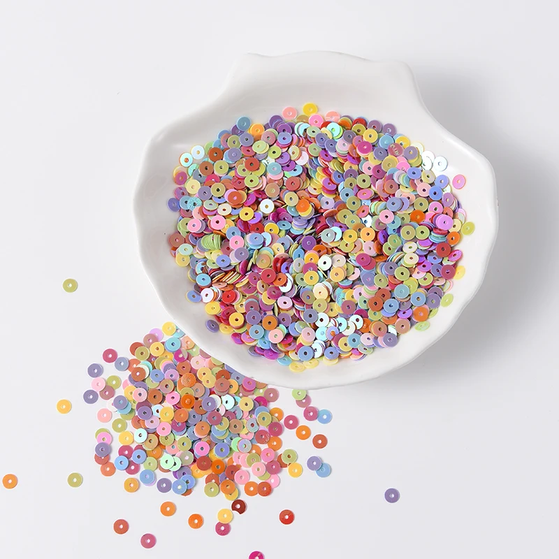 Sequins for Crafts 3mm 4mm 5mm 6mm Flat Round PVC Loose Paillette for Wedding Decoration Garment Dress Shoe Caps DIY