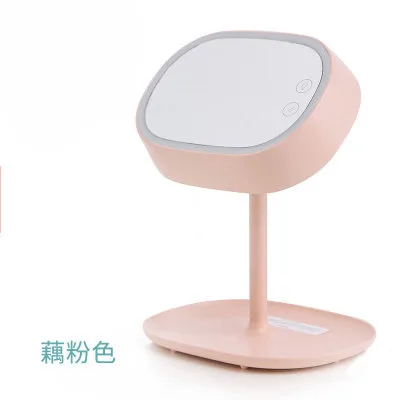 Creactive Многофункциональный светодиодный светильник с зеркалом для макияжа, регулируемое зеркало для красоты, зеркала для макияжа, настольная лампа, домашний декор - Цвет: Розовый