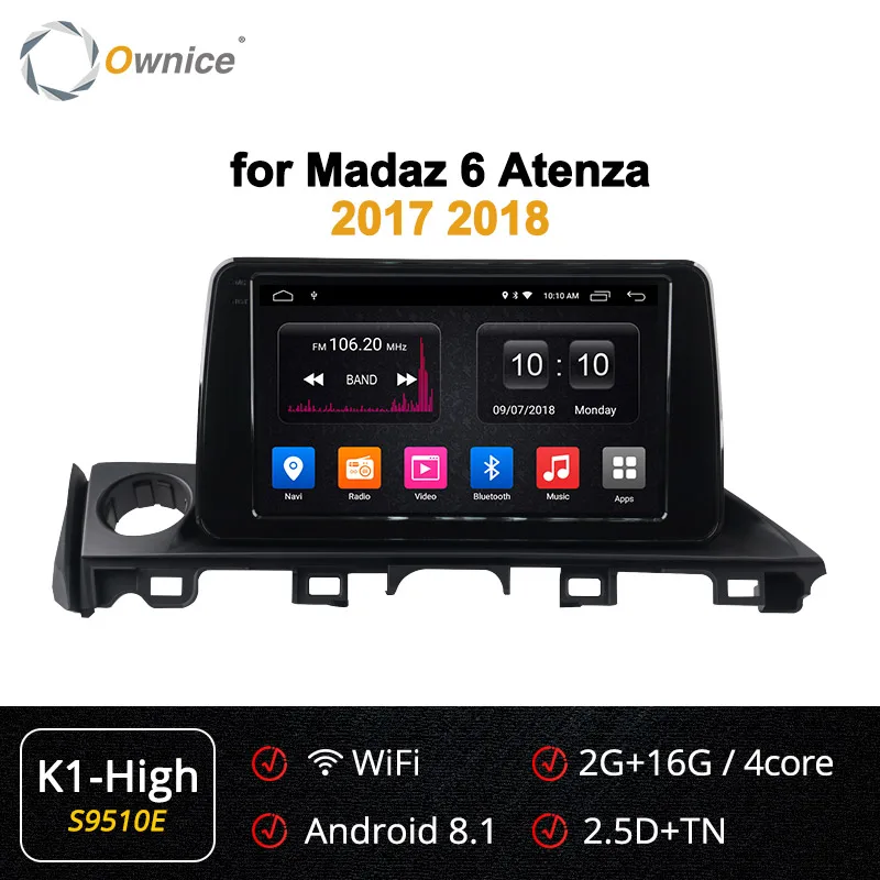 Ownice автомобильный dvd-плеер DSP Android 9,0 Восьмиядерный 4 Гб+ 64 Гб gps карта RDS радио для MAZDA 6 360 панорама 4G LTE SPDIF - Цвет: S9510 K1-high