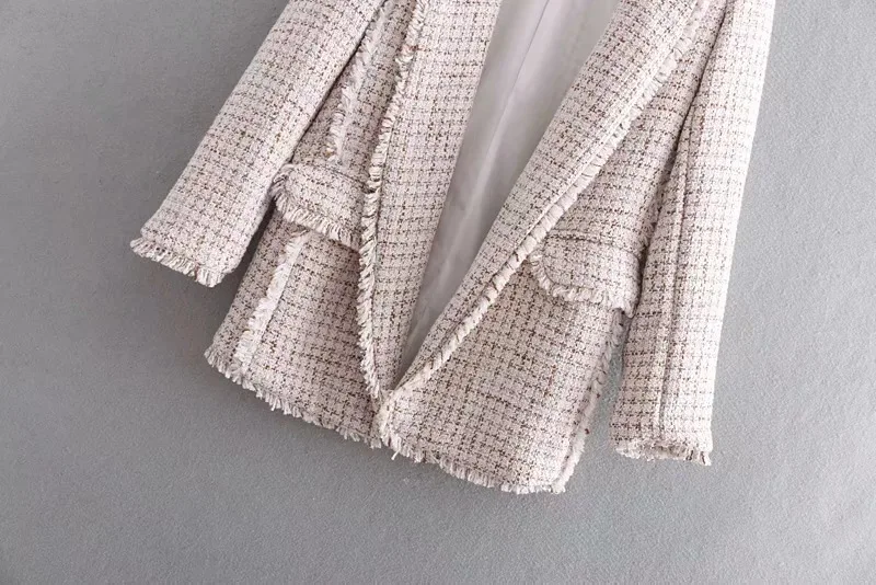 Autumn New Style Ozhouzhan WOMEN'S Dress Texture Long Suit Jacket Long Sleeve