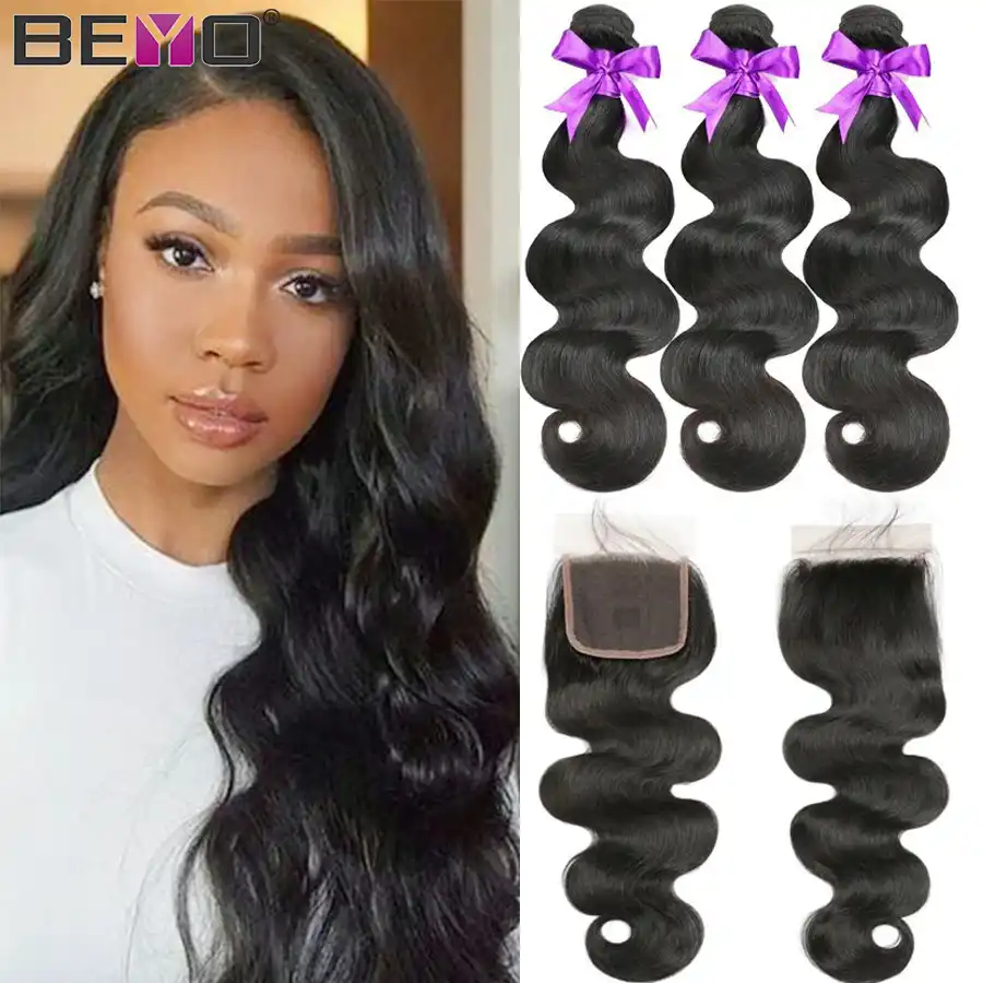Body Wave Bundles With Closure Brazilian Hair Weave Bundles With