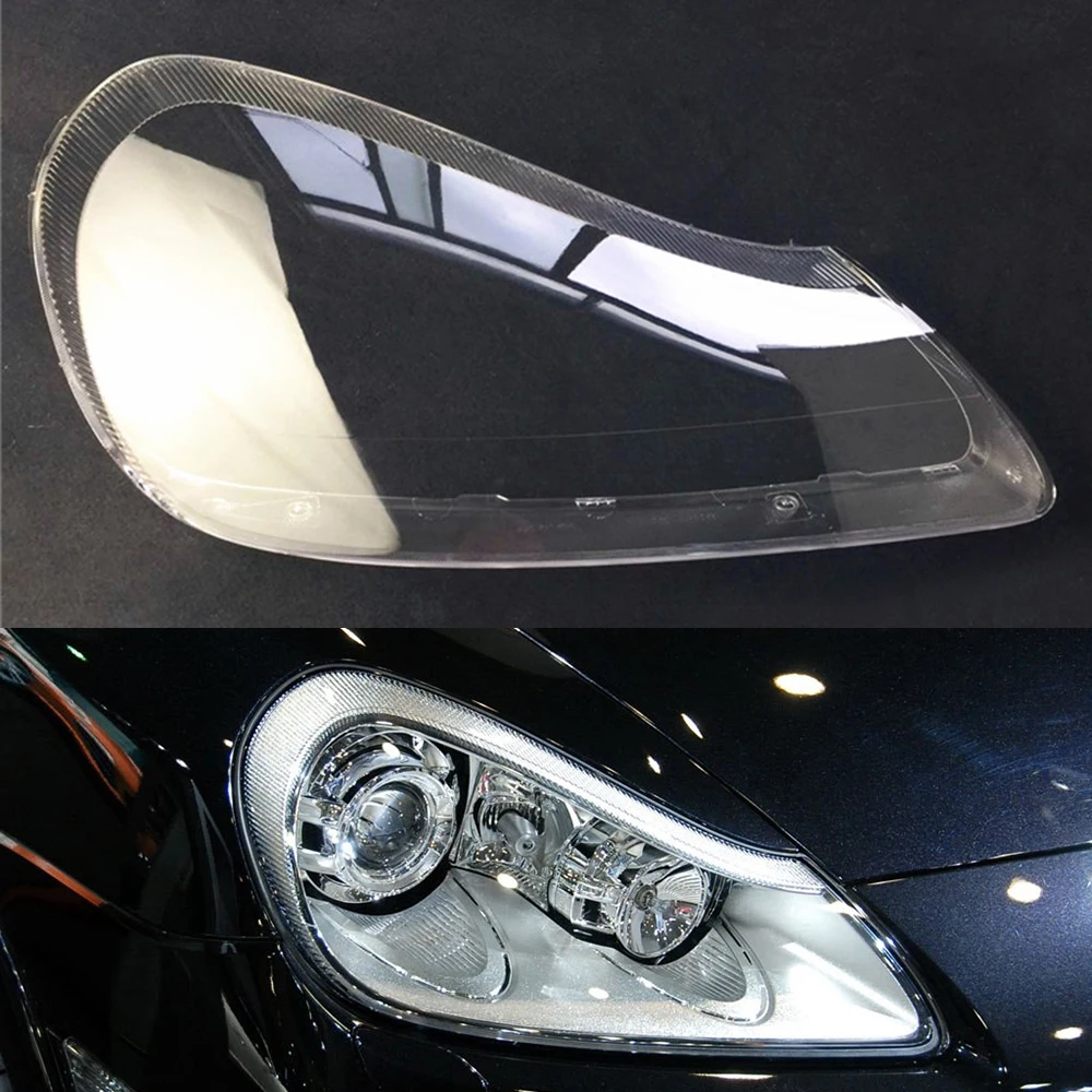 Для Porsche Cayenne 2007 2008 2009 2010 налобный фонарь с двумя объективами Автомобильный фар Крышка Замена Прозрачный авто чехол - Цвет: Passenger Sider