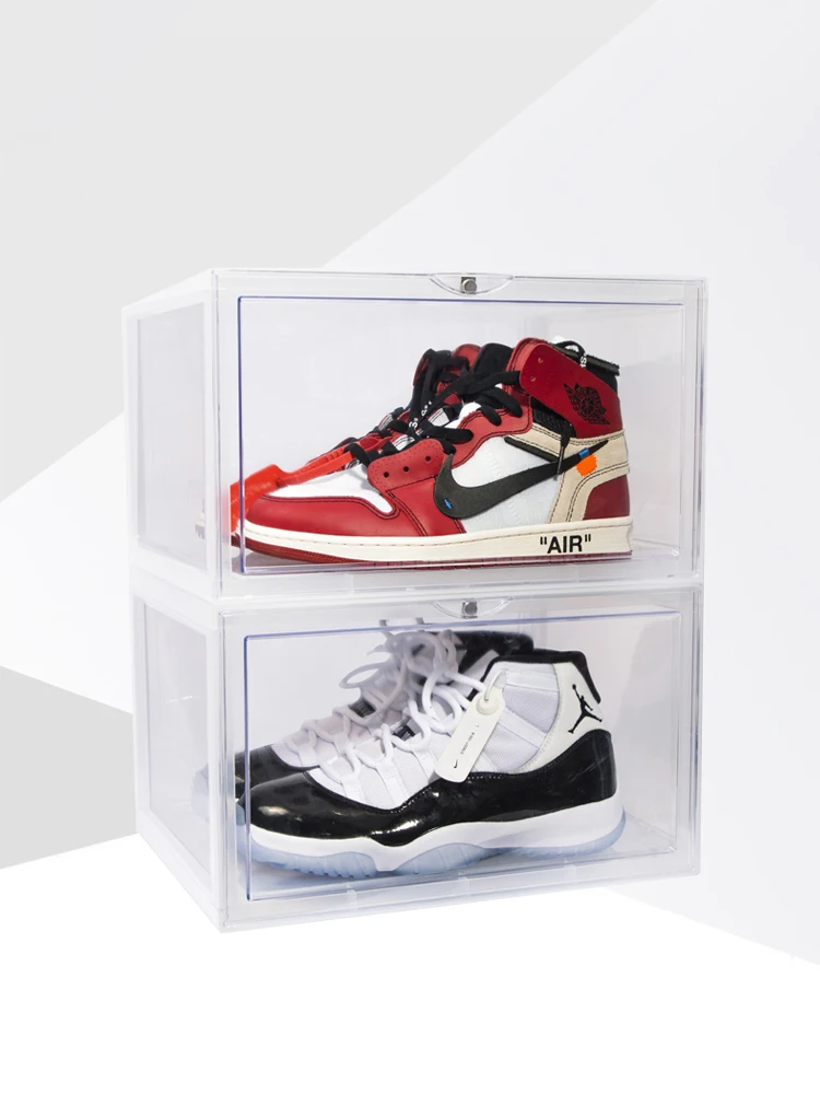 

GOTO transparent shoe box AJ sneaker storage box side open acrylic anti-oxidation collection display dust-proof shoe cabinet