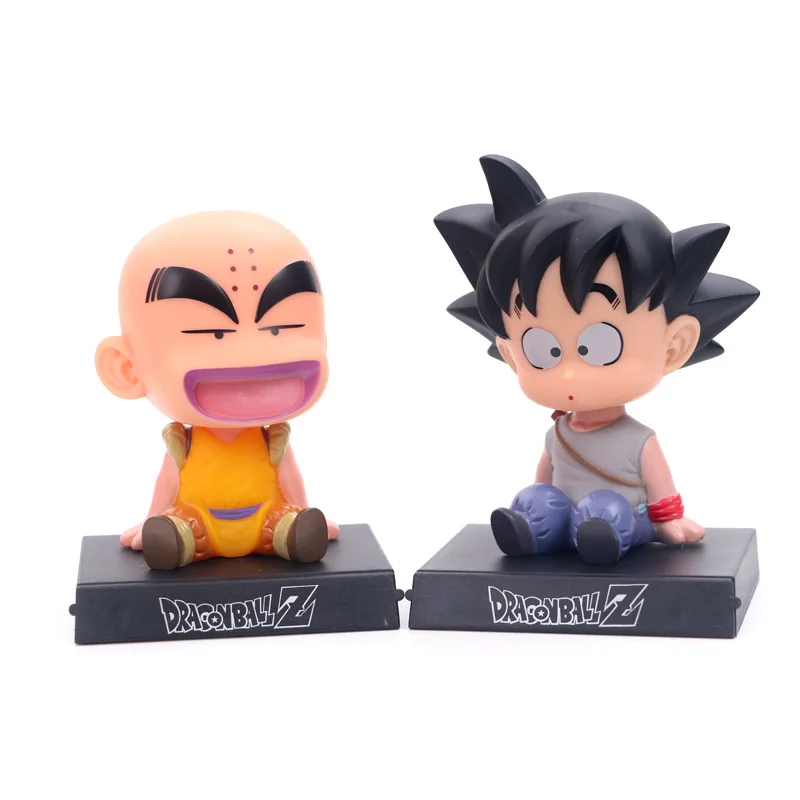 Dragon Ball Z Childhood Sun Goku Kuririn Pvc Action Figures 12cm Dragon Ball Figurine Shaking Hand Goku Figure Collectible Model