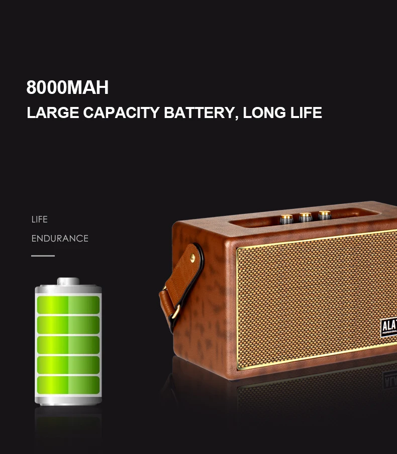 Wi-Fi динамик Ручной беспроводной класса люкс ies HIFI без потерь бас Bluetooth FM радио стол ретро дерево Винтаж портативный сабвуфер