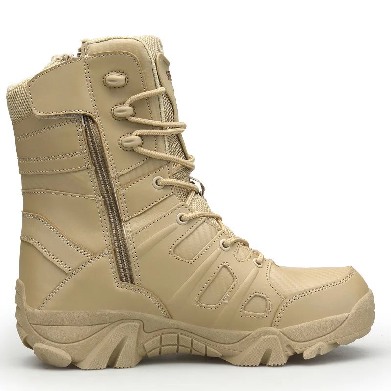  Men High Quality Military Leather Boots Special Force Tactical Desert Combat Boots Man Outdoor Shoe