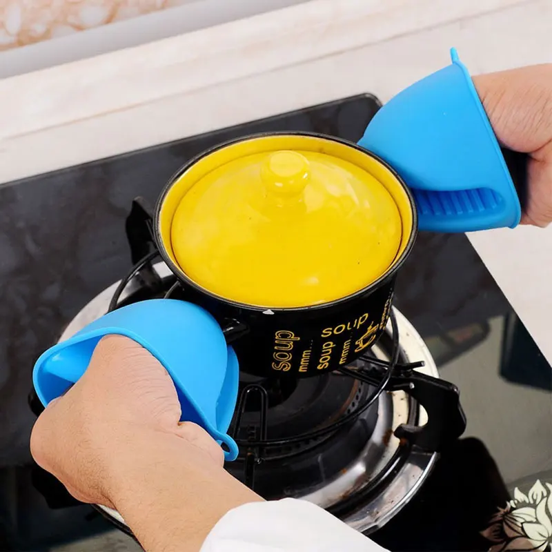 1 пара кухонные силиконовые термостойкие защитные зажимы Нескользящие для