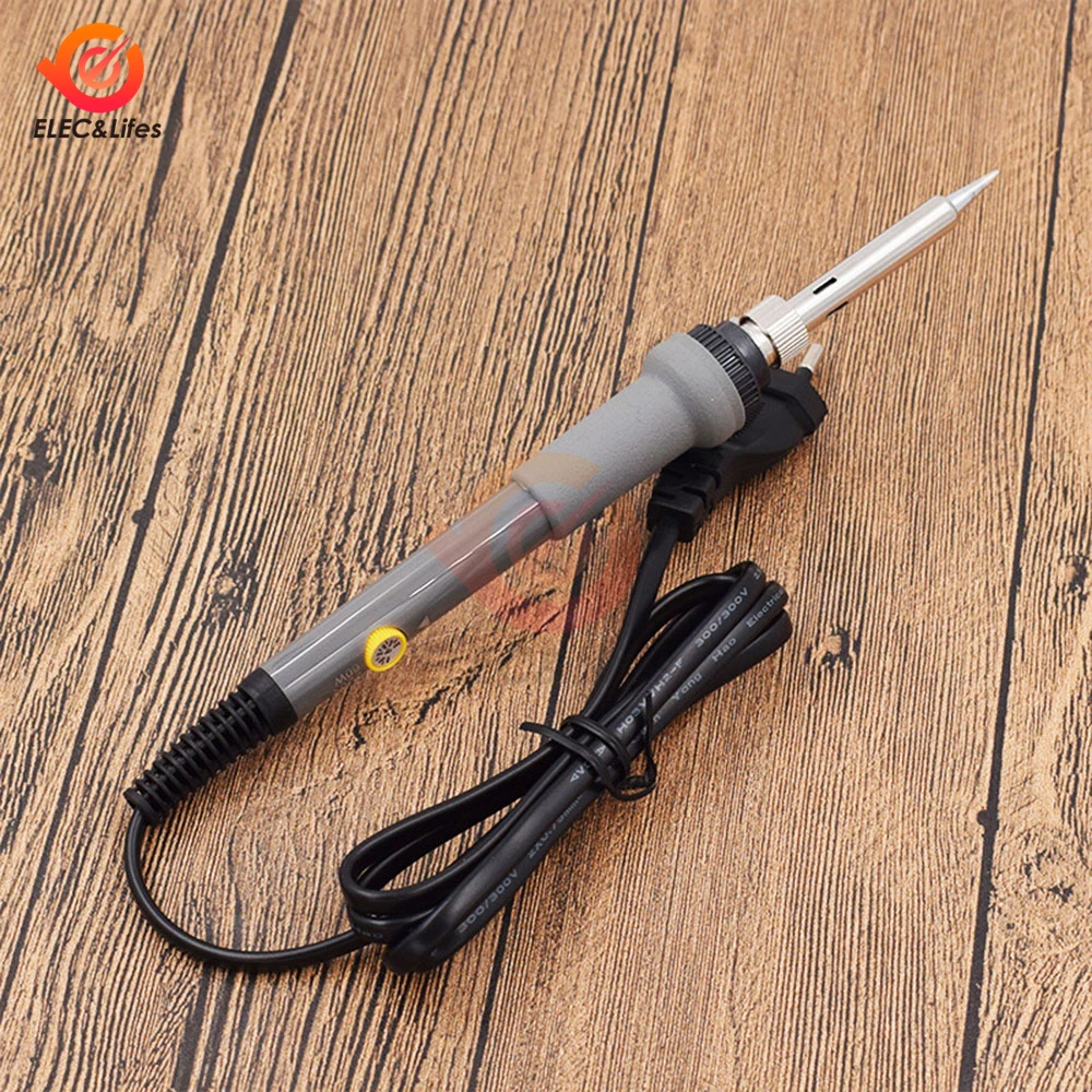 60W 220V Electric Soldering Iron Set Adjustable Temperature Welding Tools EU Plug 200-450 Celsius Gray/Red electric soldering irons