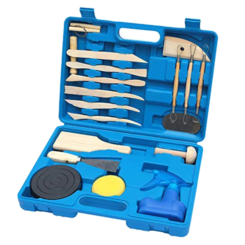 

Promotion! Pottery Clay Sculpting Tool Sets DIY Art Crafts Modeling Ceramics Tool Kits Wood Color