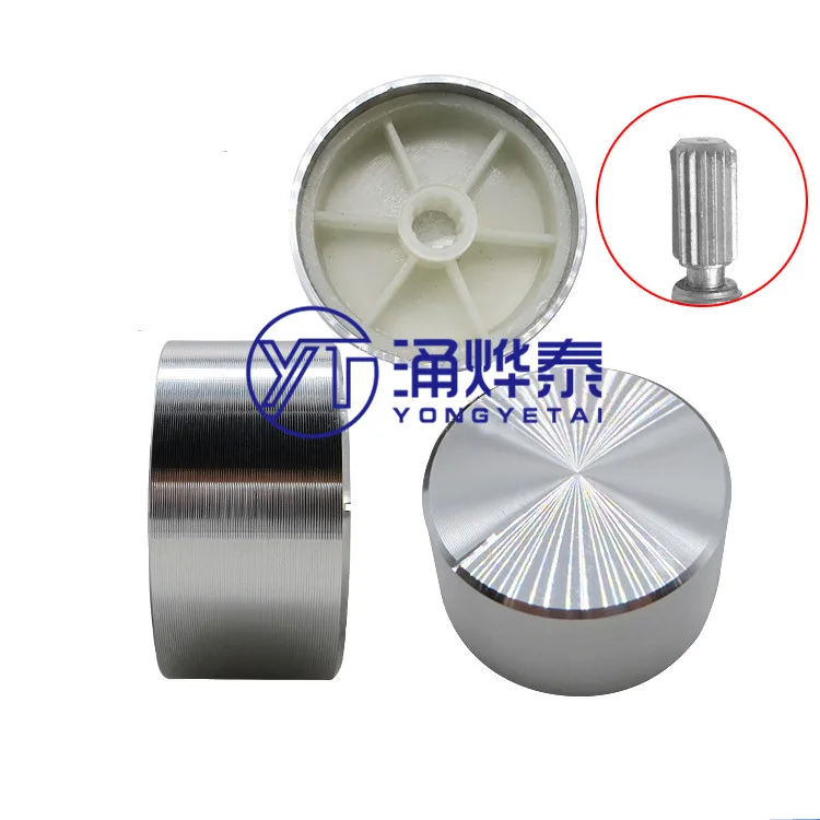 

YYT 2PCS Aluminum alloy silver light body 34*17MM knob potentiometer cap band switch