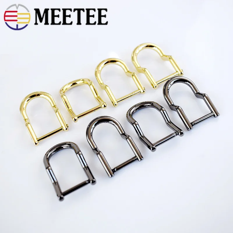 

Meetee 14mm Removable D Ring Buckles Metal Bag Buckle Handbag Strap Bag Chain Clasp Hooks with Screw DIY Bag Handles Hanger