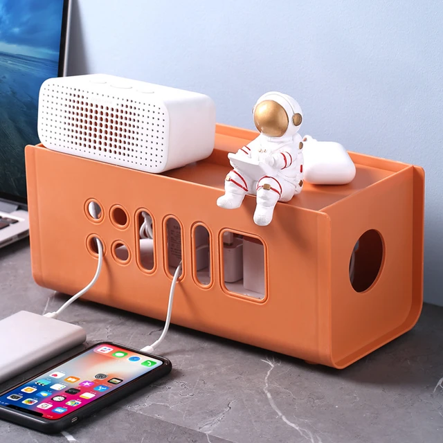 Boîte de rangement de câbles de bureau en plastique, organisateur de  chargeur de fils électriques, prise de courant, gestion de ligne réseau,  conteneur domestique - AliExpress