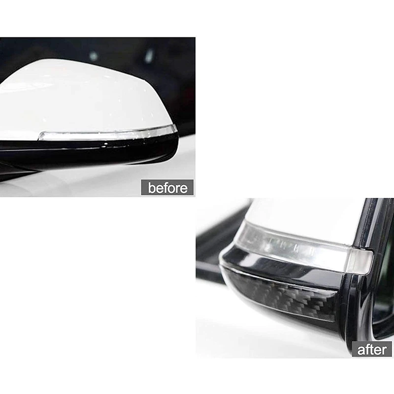Carbon Fiber Car Stickers Anti-Scratch Trim Rearview Mirror Protector 2 Pieces