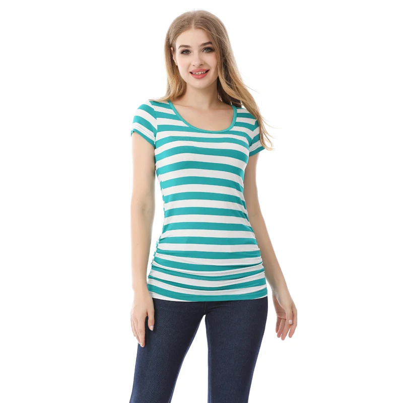 Emotion Moms Summer Pregnant Tshirt Maternity Tops Women Big Size Shirt Solid Color Clothes 3