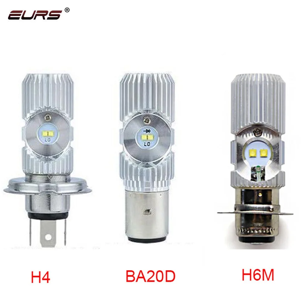 EURS 1 шт. H4 HS1 H6 H6M BA20D светодиодные фары для мотоцикла противотумансветильник Hi Lo