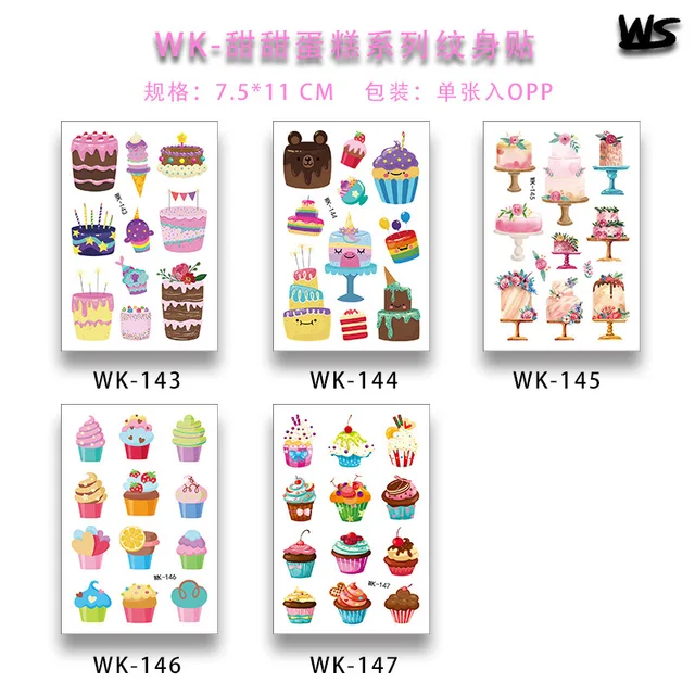New original cartoon baking cake series of children's tattoos dessert environmental protection to put custom tattoos 5