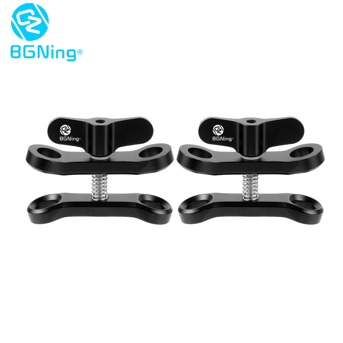 2pcs BGNing logo BGNING " шариковый зажим, длинный удлиненный зажим-бабочка, двойной держатель, крепление для подводной фотографии, светильник для дайвинга - Цвет: 2pcs BGNing logo
