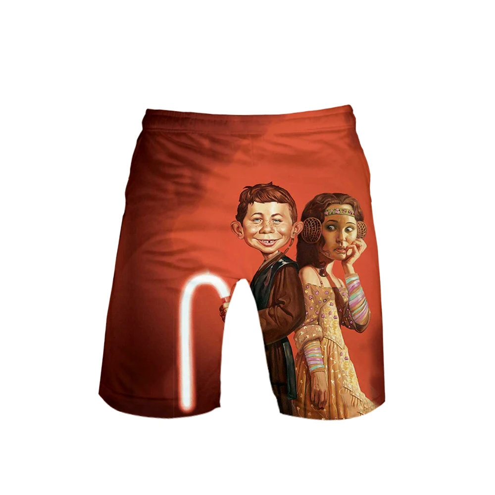 Alfred E. Neuman DC Satirical MAD magazine 3D крутые мужские пляжные шорты Harajuku move мужские повседневные Мягкие Шорты для отдыха