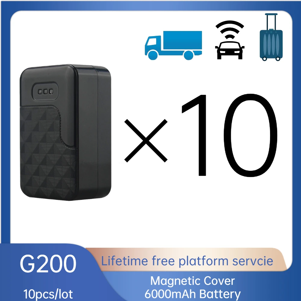 10pcs/Lot Wireless Car GPS Tracker G200 Super Magnet WaterProof Vehicle GPRS Locator Device 60 Days Standby Online App Tracking