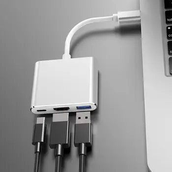 

USB 3.1 Type-C to HD USB 3.0 USB-C Multi-port Adapter Converter Laptop 3-in-1 HD Hub