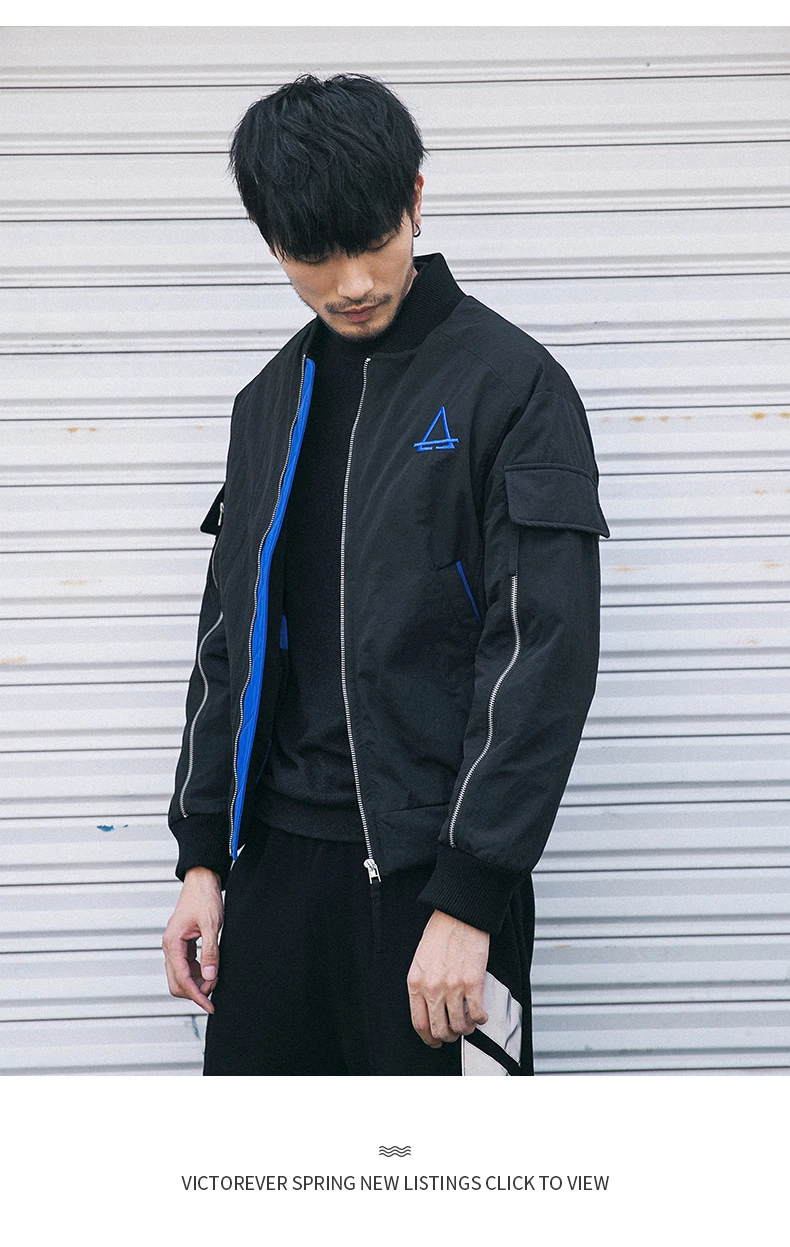 Japanese winter short down jacket men stand collar tide brand embroidery thick warm color contrast men's down casual jacket