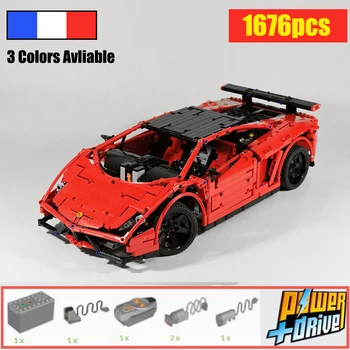

NEW RC Motor Power Function MOC-3918 Lamborghinies Super Car Gallardo Fit LeGINGlys Building Kit Block Bricks Diy Toy Gift