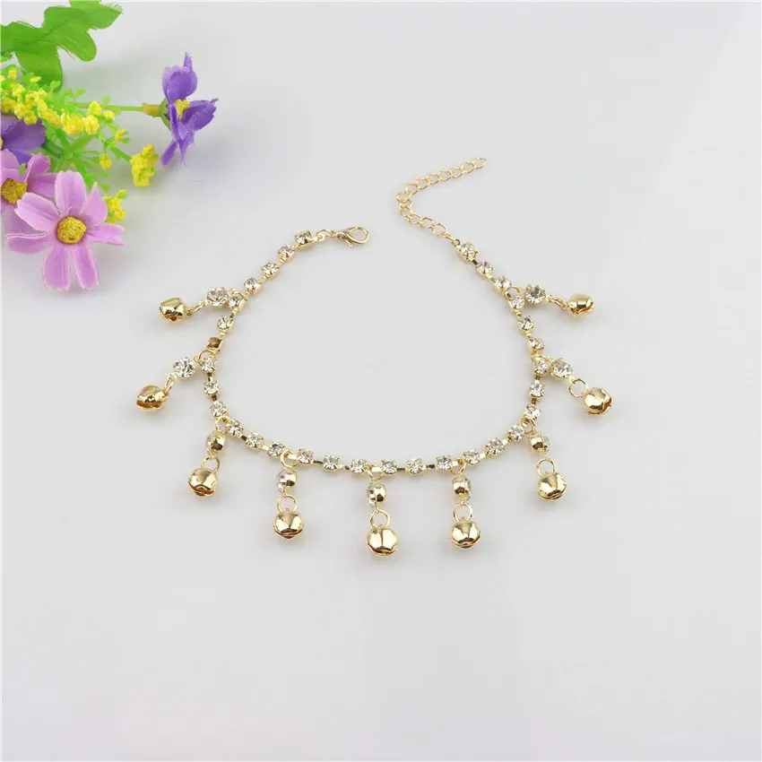 New fashion anklet summer wild fashion simple claw chain bell anklet rhinestone anklet 1pcs