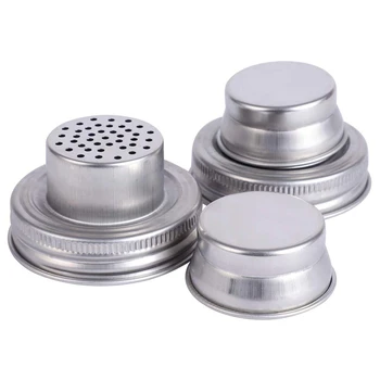 

ELEG-Mason Jar Shaker Lids 2 Pack Shake Cocktails or Your Best Dry Rub - Mix Spices, Dredge Flour, Sugar & More - Fits Any Regul