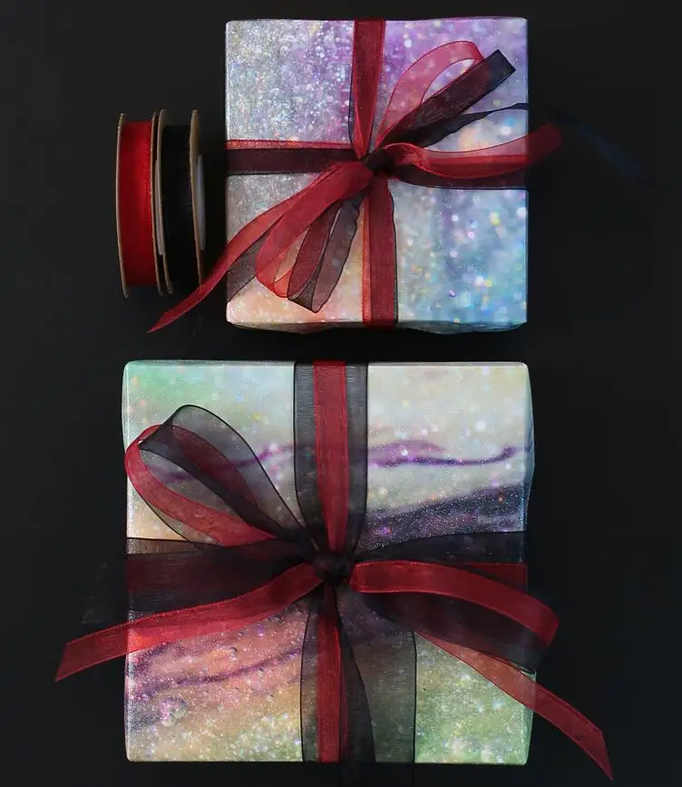 Мягкая одноцветная лента для новогоднего праздника, вечеринки, дня рождения, снежной пряжи, Подарочная коробка, Подарочный пакет, букет в упаковке, декоративная лента B214D
