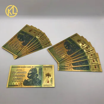

100-1000pcs AZ0000111-123 Limited Edtion Rhinoceros One Hundred Quintillion Zimbabwe Dollars 24K Gold Banknote for collection
