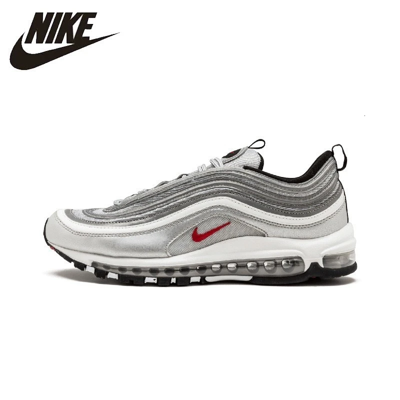 Nike Air Max 97 OG золотые и серебряные оригинальные мужские кроссовки для бега уличные удобные спортивные кроссовки #884421