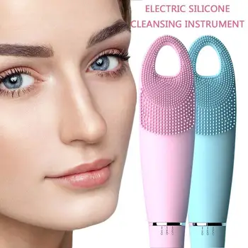 

Electric Silicone Face Cleansing Brush Face Cleansing Ultrasonic Washing Massage Brush Deep Skin Waterproof Brush Vibration R4W2
