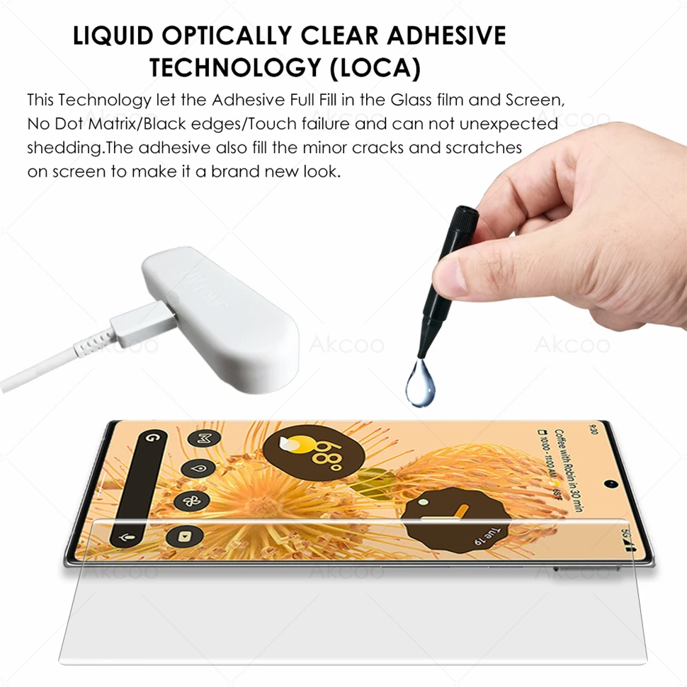 mobile screen guard Pixel 6 Pro Screen Protector UV liquid tempered glass full adhesive for Google Pixel 6 Pro 5G Glass film fingerprint unlock phone tempered glass