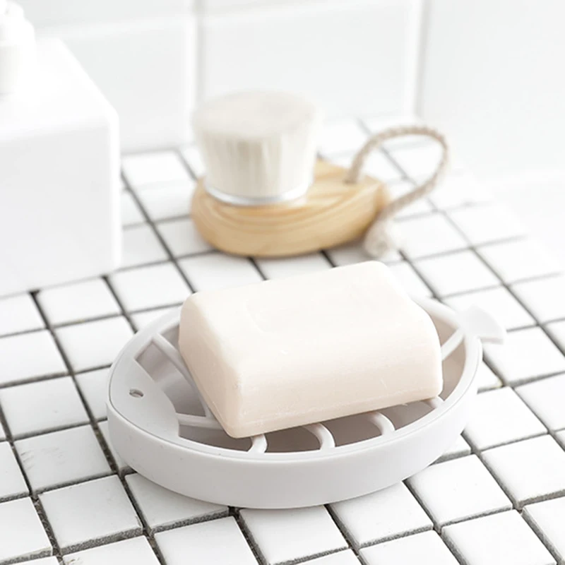 1PC Kitchen Bathroom Supplies Fish-shaped Double-layer Plastic Bathroom Soap Tray Drain Soap Dish Portable Bathroom Soap Box