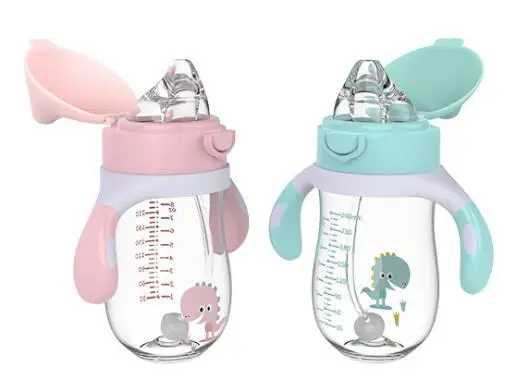 

NEW BABY CHILDREN'S TRITAN SIPPY DRINKING CUP BOTTLE WITH STRAW