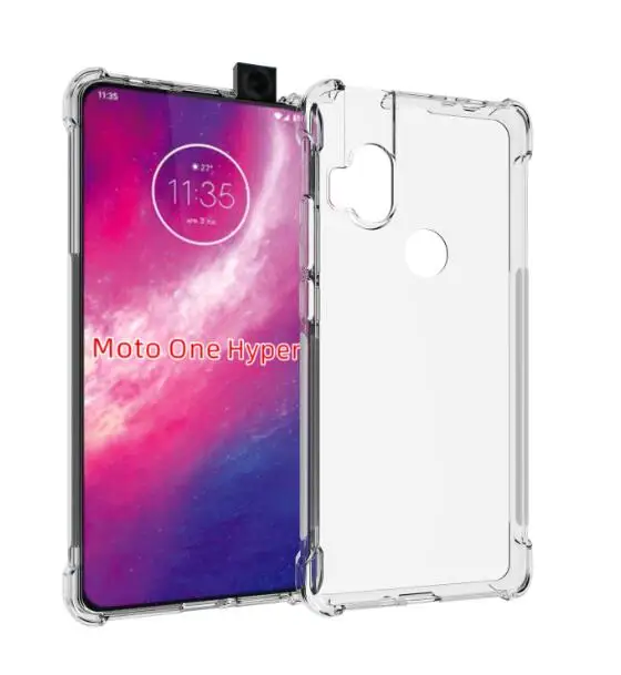 Для Motorola One Hyper прозрачный чехол+ закаленное стекло Мягкий ТПУ гелевый защитный чехол для телефона