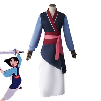 

Movie Mulan Cosplay Costumes Red Blue Drama Princess Dresses Skirt Hua Mulan For Women Girls Halloween Party Stage Clothing