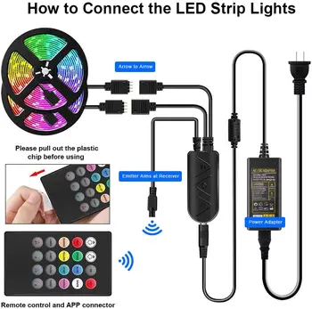 

LED Strip 15M APP Control Music Sync RGB LED Strip Light SMD5050 Bluetooth Controller Ambilight LED Tape Light for Room