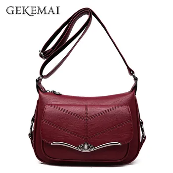 

2020 Geometric Crossbody Bags for Women Soft Leather Handbags Designer Female High Quality Travel Shoulder Messenger Bags Bolsa