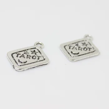 

10pcs--18x13mm Antique silver tone Tarot Card Charms pendant for diy jewelry making